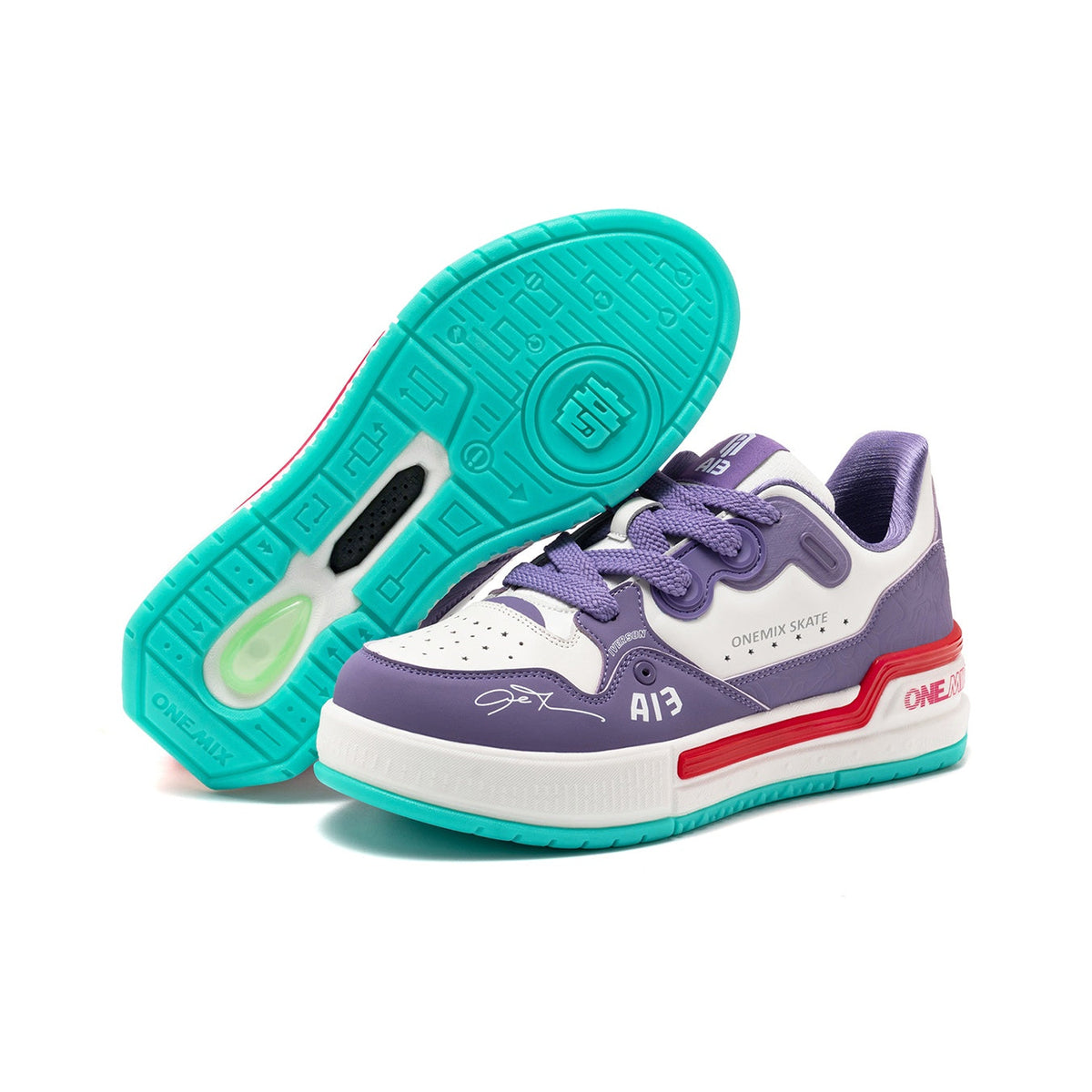 ONEMIX Unisex Retro Star & Polka Dot Low-Top Sneakers