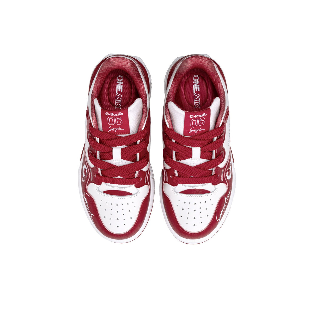 ONEMIX Unisex Retro White Air-Cushioned Low-Top Sneakers